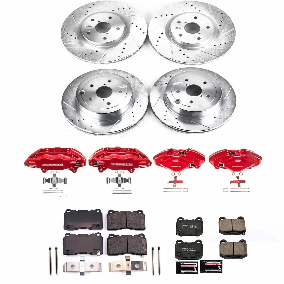 Z23 Evolution Sport Upgrade Kit: Drilled/Slotted Rotors; Carbon-Fiber Ceramic Pads; Powder Coated Calipers product image