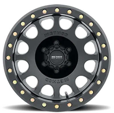 Method Race Wheels Aluminum Wheels 17x8.5 Beadlock MR105 Bolt Pattern 8 On 165.1 Offset 0 Lip Size 1.46 Matte Black MB Method