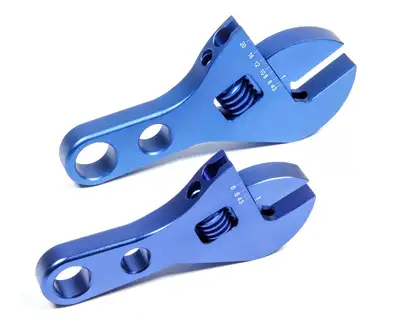 Proform Adjustable AN Fitting Wrench Set Aluminum Compact Stubby Design Blue Anodized Proform