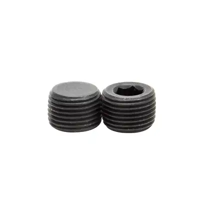 Edelbrock Edelbrock 9127 Socket Head Pipe Plugs in Black Finish - 3/8 NPT (Qty 2)