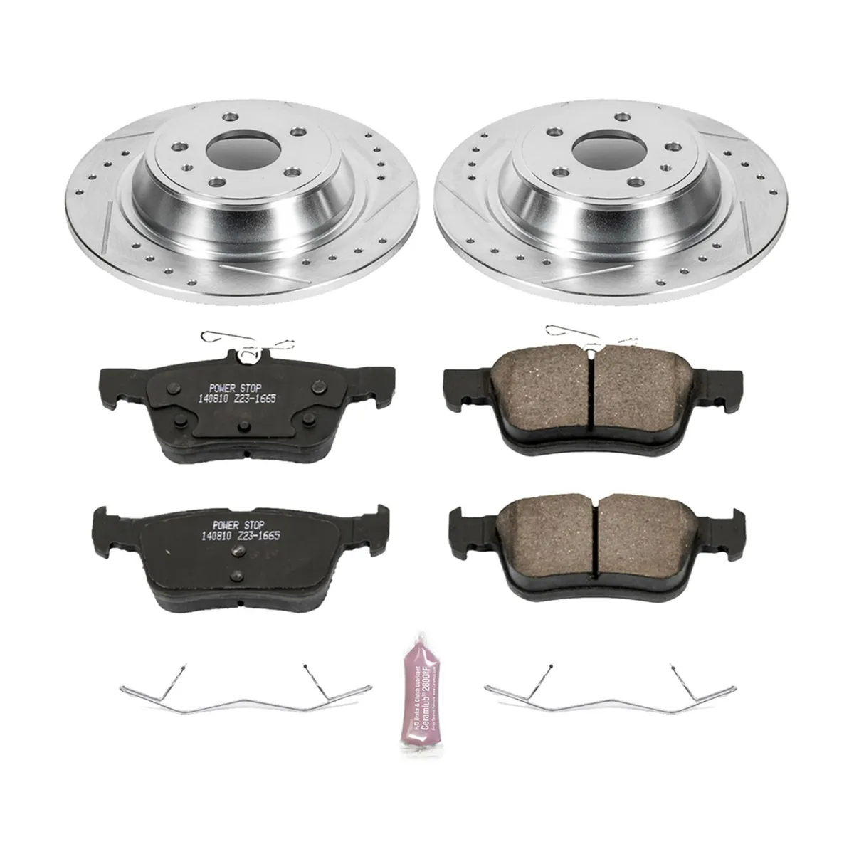 Z23 Evolution Sport Upgrade Kit: Drilled/Slotted Rotors; Carbon-Fiber Ceramic Pads W/Hardware product image