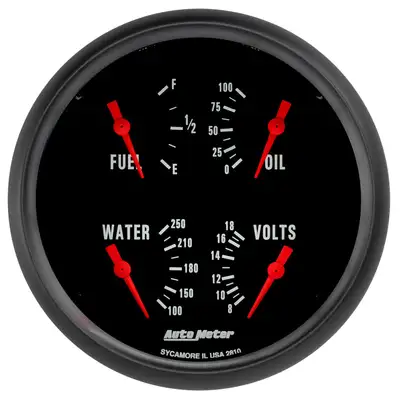 AutoMeter 5in. Quad Gauge; 100 Psi/100-250 F/8-18v/240-33 ?; Z-Series