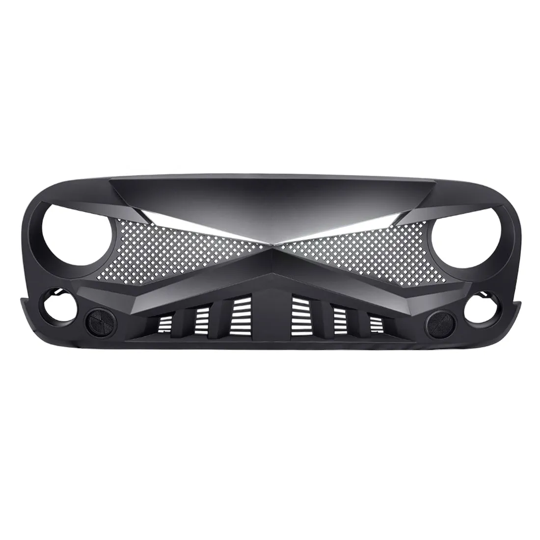 Hawke Grille W/ DRL Turn Signal Lights - Matte Black For 07-18 Jeep Wrangler JK product image
