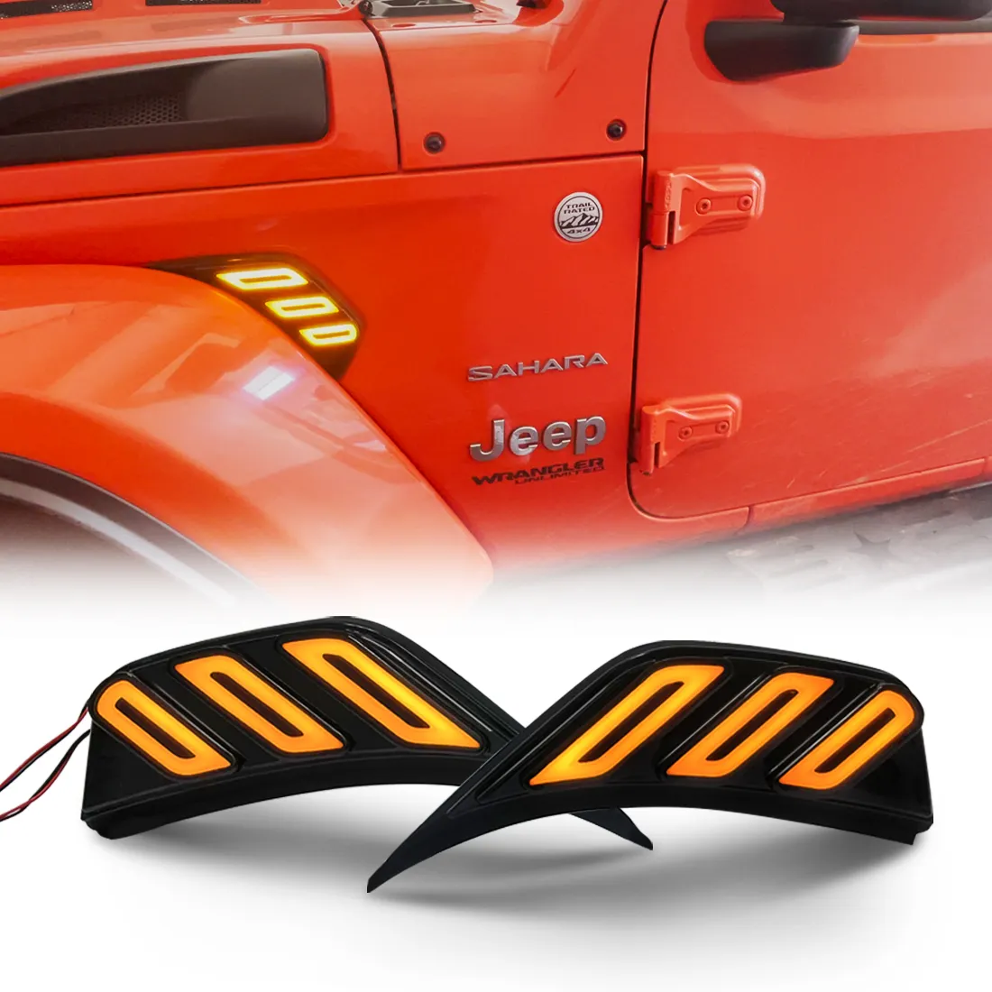 American Modified Amjpcc00801 Front Fender Side Marker Lights With Turn Signal product image