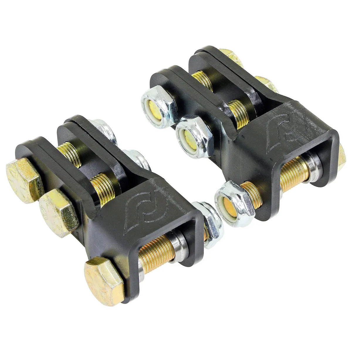 Antirock Double Shear End Link Bracket Kit Extends Arm Length 1.5 Inch Allows up to 1.25 Inch Link Offset Hardware Included Pair RockJock 4x4 product image