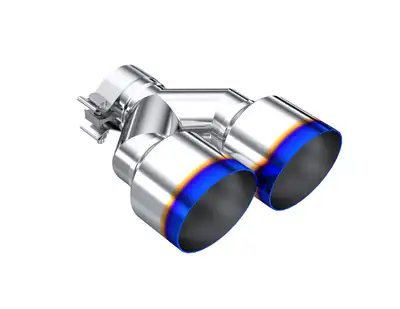 MBRP Exhaust T304 Stainless Steel Burnt End Tip Pro Series 2.5 Inch ID Dual 4 Inch OD Out 9.55 Inch Length Single Wall MBRP