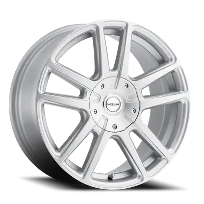 Raceline Aluminum Wheels 18x8 Encore 145S Hyper Silver Split Spoke 40 Offset 5 on 114.3/5 on 127 Bolt Pattern 72.62 Bore Raceline