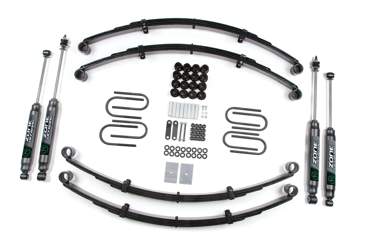 87-95 Jeep Wrangler YJ 2 Inch Leaf Spring Lift Kit With Nitro Shocks Zone Offroad product image