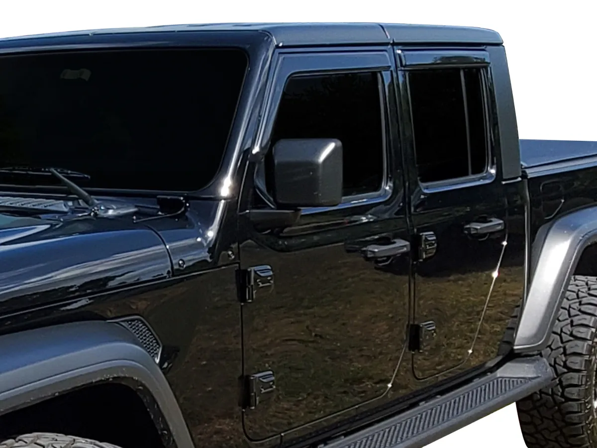 1824 Gladiator/Wrangler JL Rain Guards Tape on Smoke product image