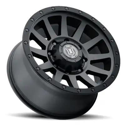 ICON Vehicle Dynamics ICON Alloys Compression HD, Double Black, 18 x 9 / 8 x 180, 12mm Offset, 5.5" Backspace