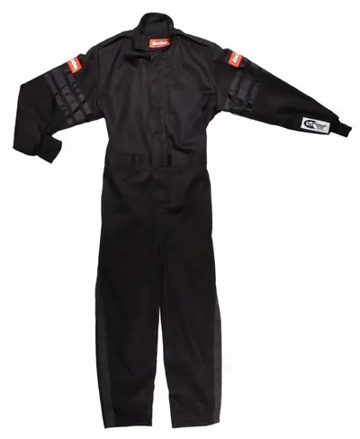 Racequip One Piece Single Layer Racing Driver Fire Suit Sfi 3.2a 1 Blk Trim Youth Xxlarg