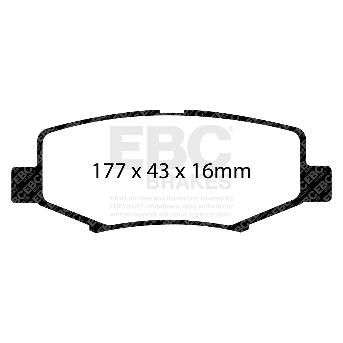 6000 Series Greenstuff Truck/SUV Brakes Disc Pads; FMSI Pad No. D1274; Solid; 316mm Dia.; 76mm Height; 12mm Thick; 72.1mm Center Hole Dia.; Pad Dimensions: 177 x 43 x 16mm; product image