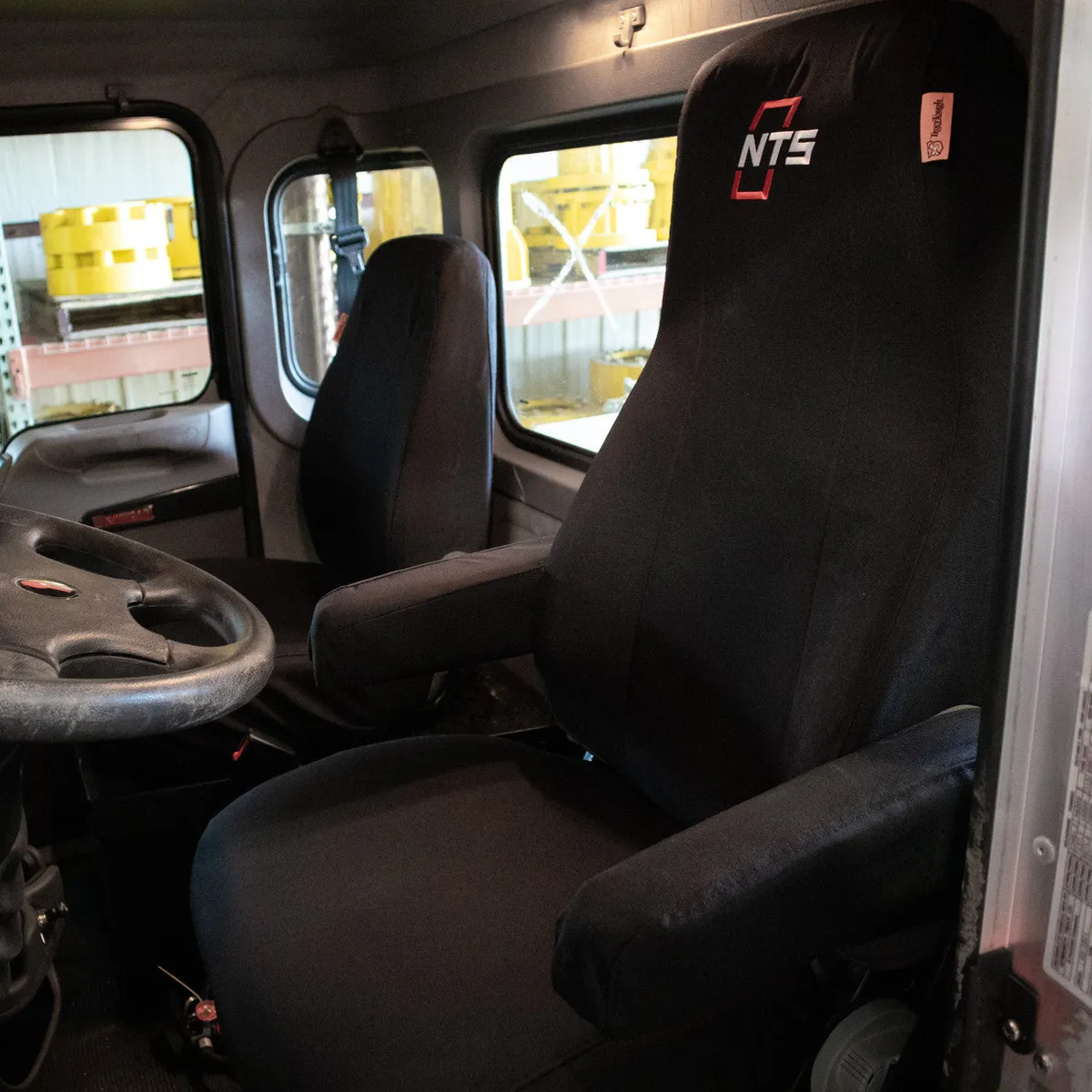 National Captain High Back Air Ride Bucket Dual Armrest Cover Ironweave Gray product image