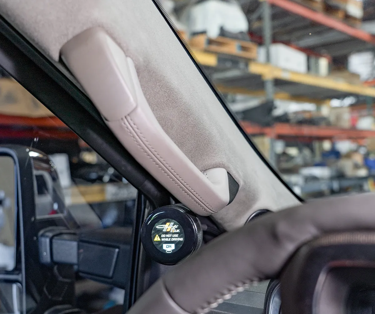 Carlie 2025 Ford Super Duty Platinum E-Venture Touch Screen Mount - Suede A-pillar CS-FEV-APTSM-25-P product image