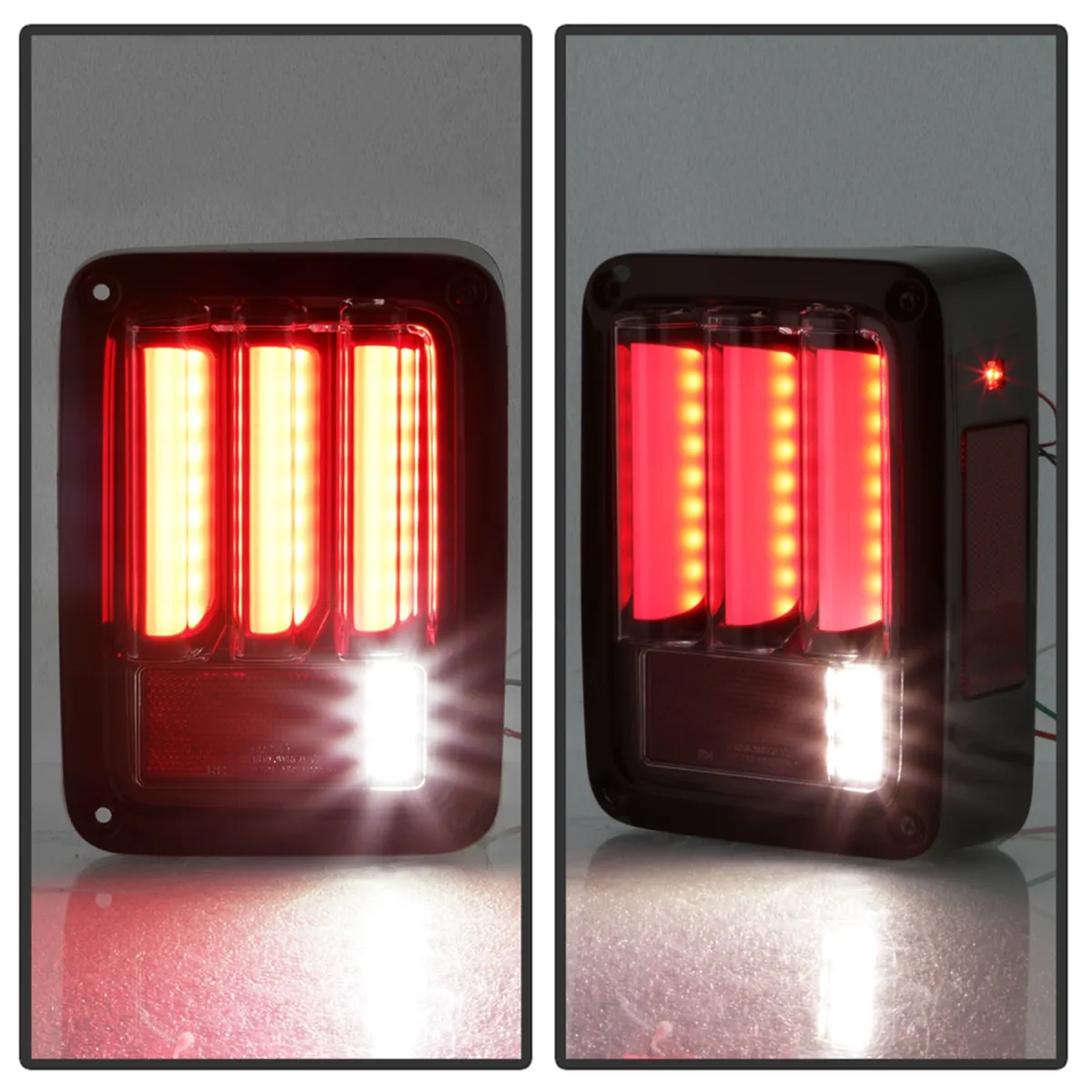 Jeep Wrangler (JK JKU) 07-18 Version 2 Light Bar Sequential Turn Signal LED Tail Lights - Red Clear product image