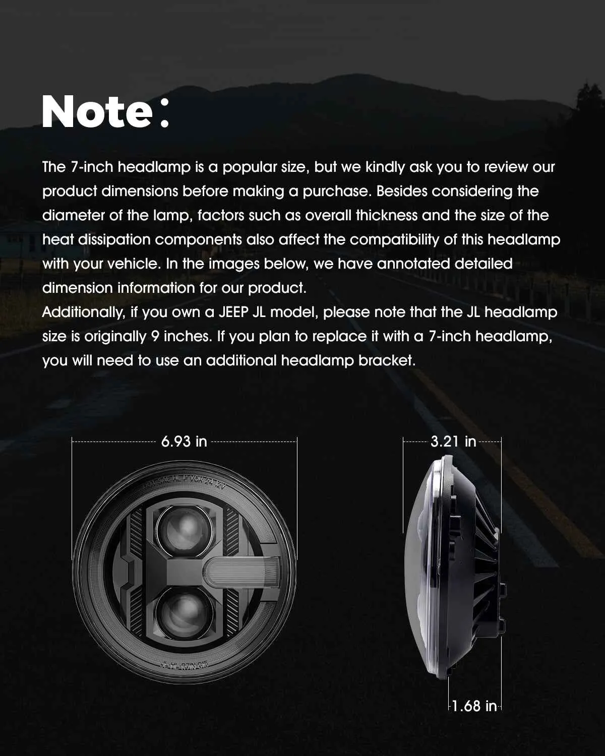 "US ONLY 7"" Halo Headlights with DRL & Turn Signal for 1997-2018 Jeep Wrangler" product image