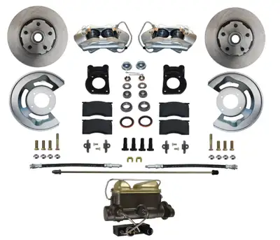 Leed Brakes Leed Brakes FC0001-4C7 Manual Front Kit with Plain Rotors and Zinc Plated Calipers