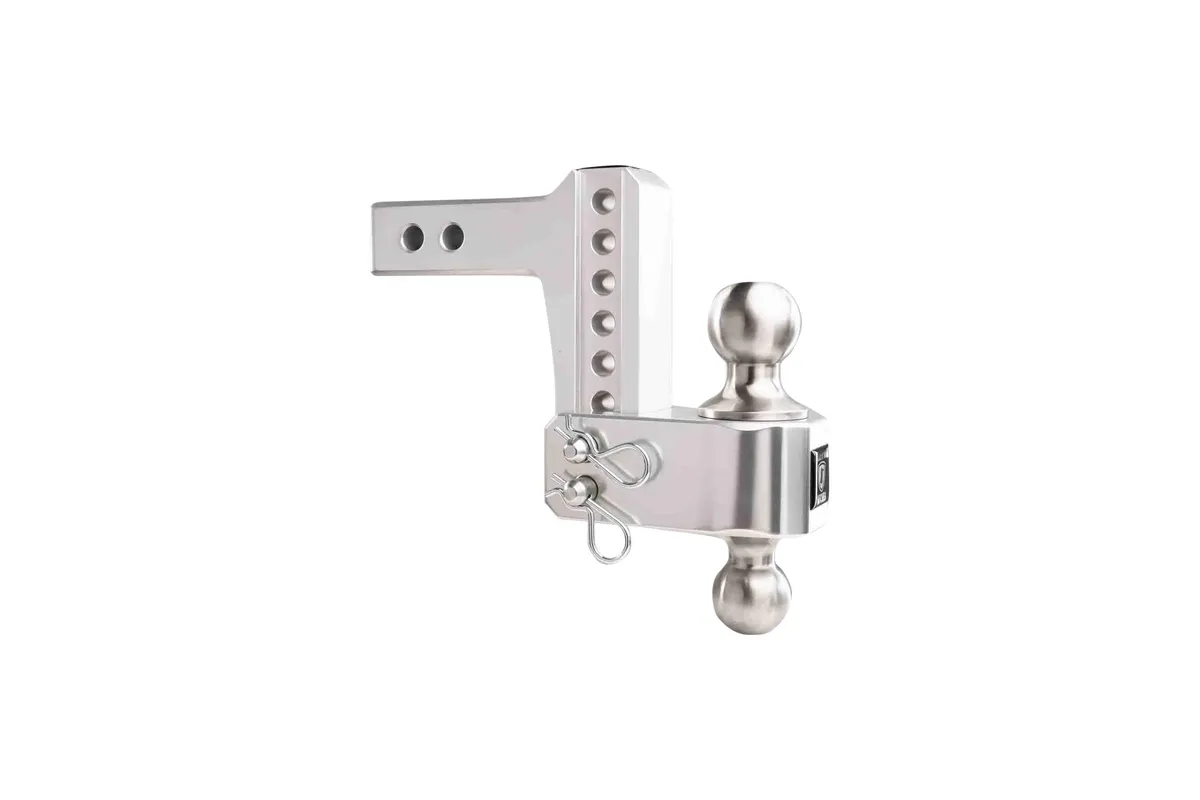 2.0" Aluminum Medium Duty 4" Drop/Rise Hitch w/ Stainless Steel Dual Ball product image