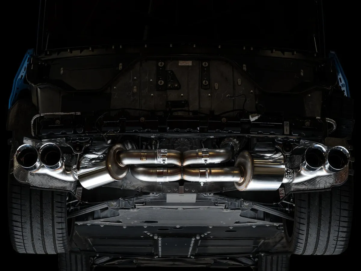 AWE Track Edition Exhaust for C8 Corvette - Quad Chrome Silver Tips product image