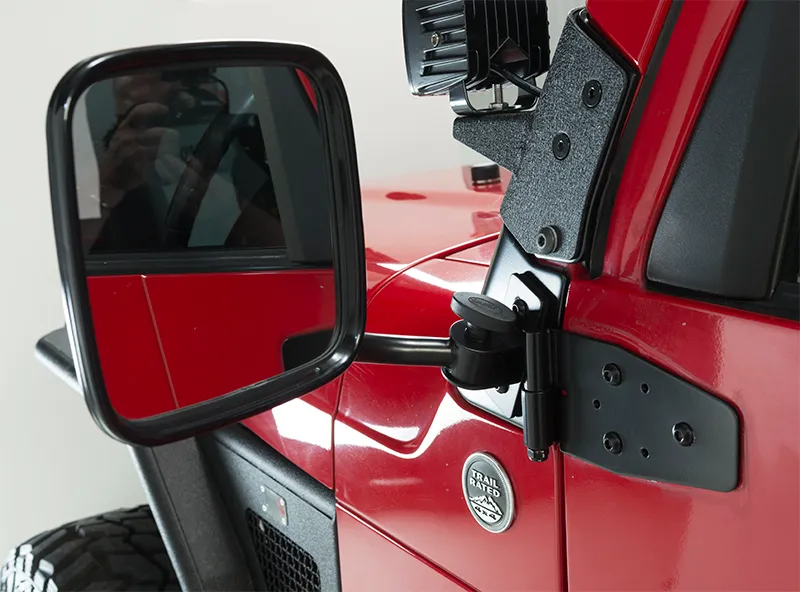 Jeep TJ/JK E-Z Detach Mirrors Pair 97-18 Wrangler TJ/JK Powdercoat Black Kentrol product image