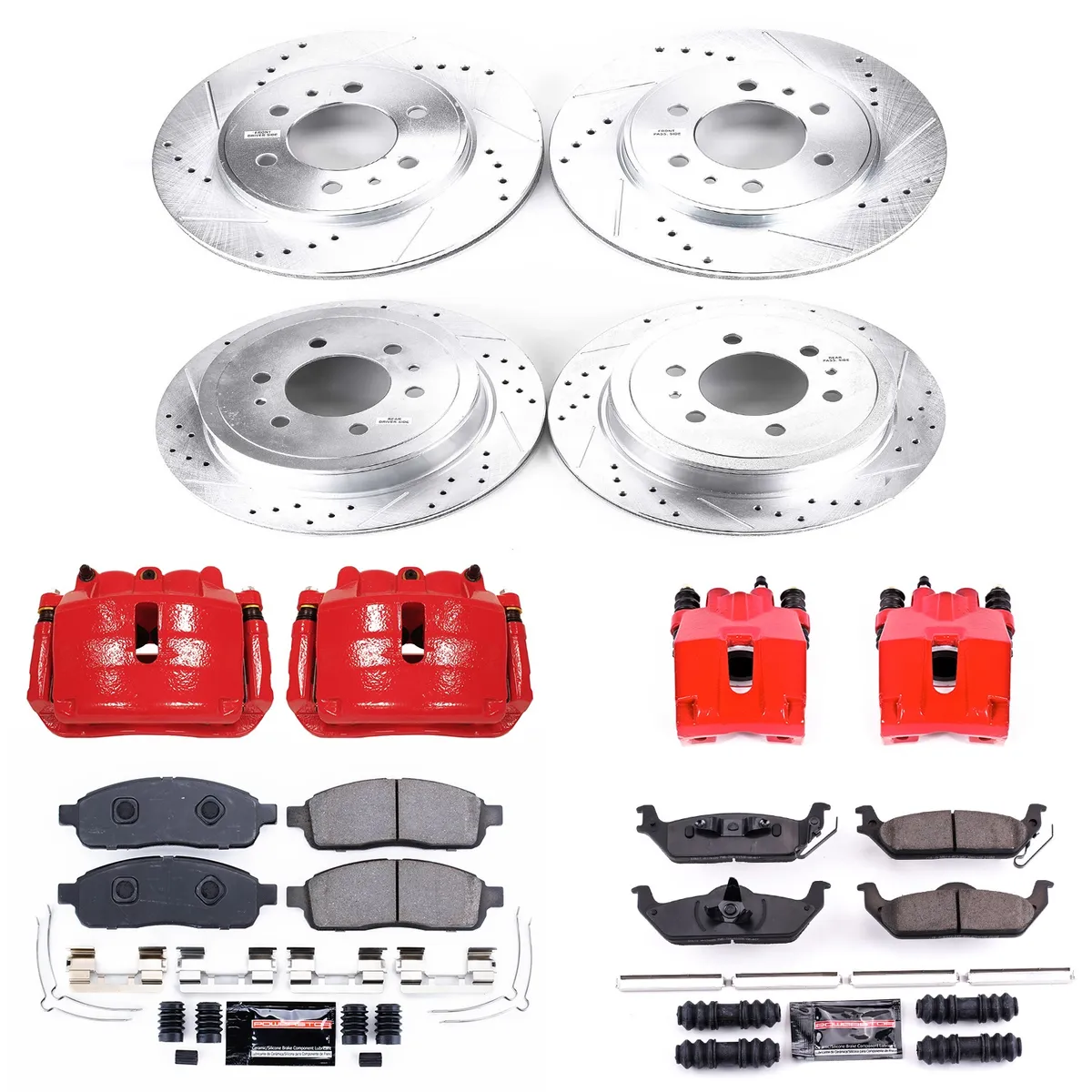 Z23 Evolution Sport Upgrade Kit: Drilled/Slotted Rotors; Carbon-Fiber Ceramic Pads; Powder Coated Calipers product image