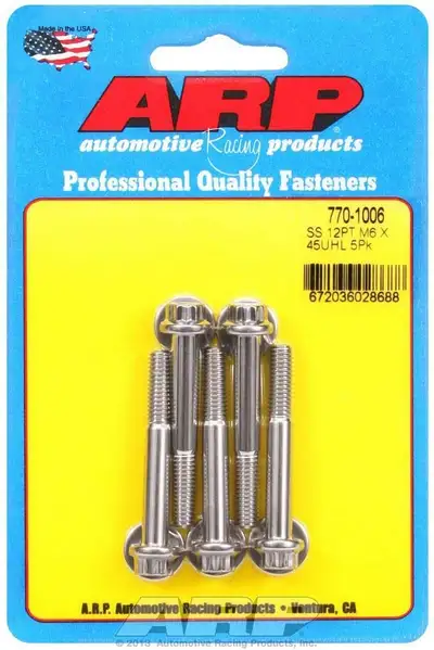 ARP Auto Racing S/S Bolt Kit - 12pt. (5) 6mm x 1.00 x 45mm