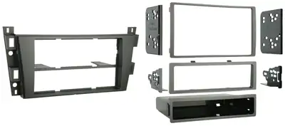 Metra Electronics Turbokits; Radio Installation Kit; Incl. Instr./Hardwre/Storage Pocket/Snap-In Iso Mnt System W/Custm Trim Ring; For Double/Two Single Din; Recessed Din Opening; Charcoal;