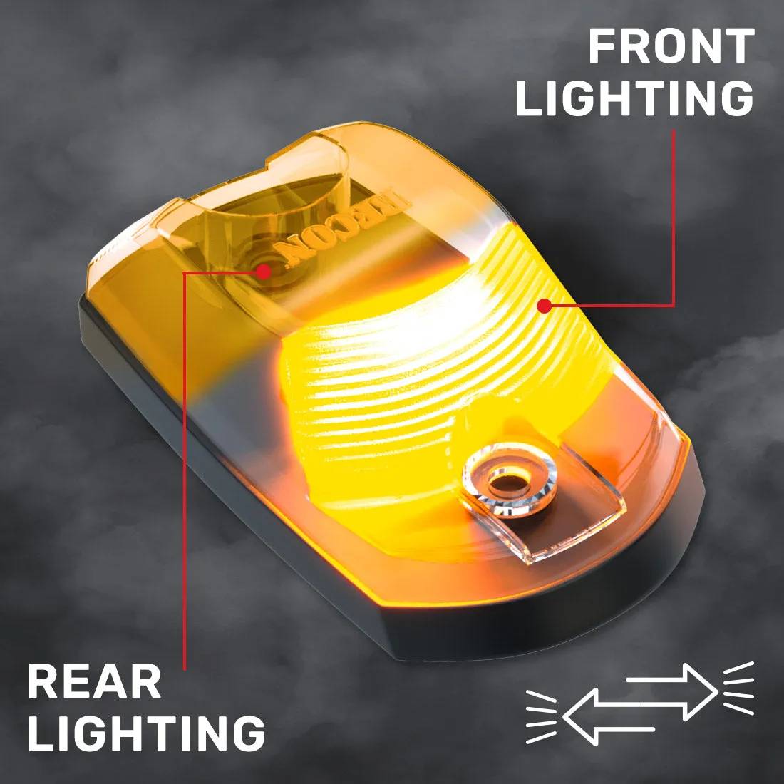 Ford 17-23 Superduty 1-Piece Single Cab Light Clear Cab Roof Light Lens with 2-Way Forward Rear Facing Amber ULTRA High-Power LEDs - 1-Piece Single Cab Light ONLY product image