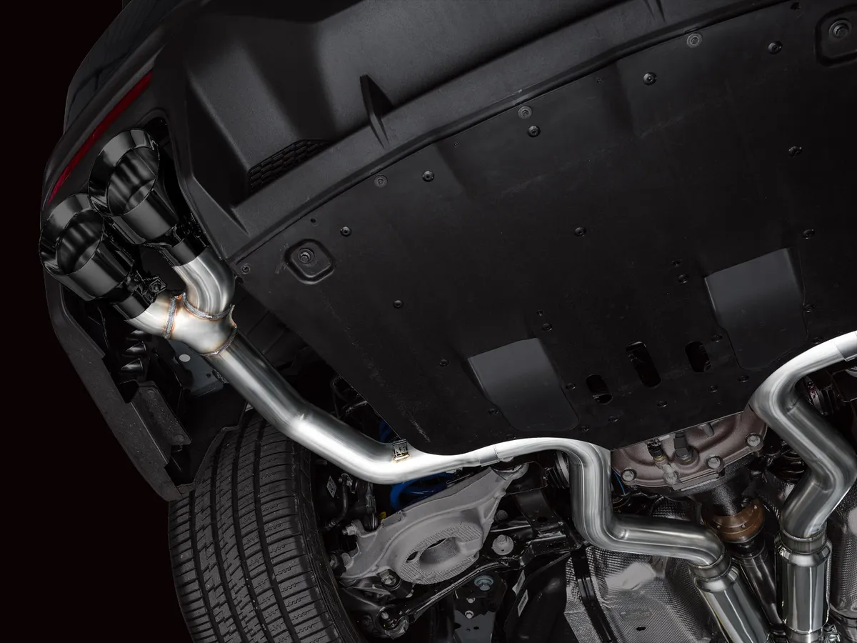 AWE SwitchPath™ Exhaust for S650 Ford Mustang Dark Horse - Quad Chrome Silver Tips product image