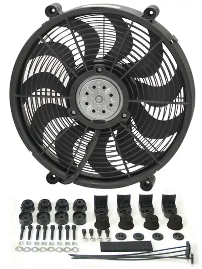 Derale 17 High Output Single RAD Pusher/Puller Fan with Premium Mount Kit