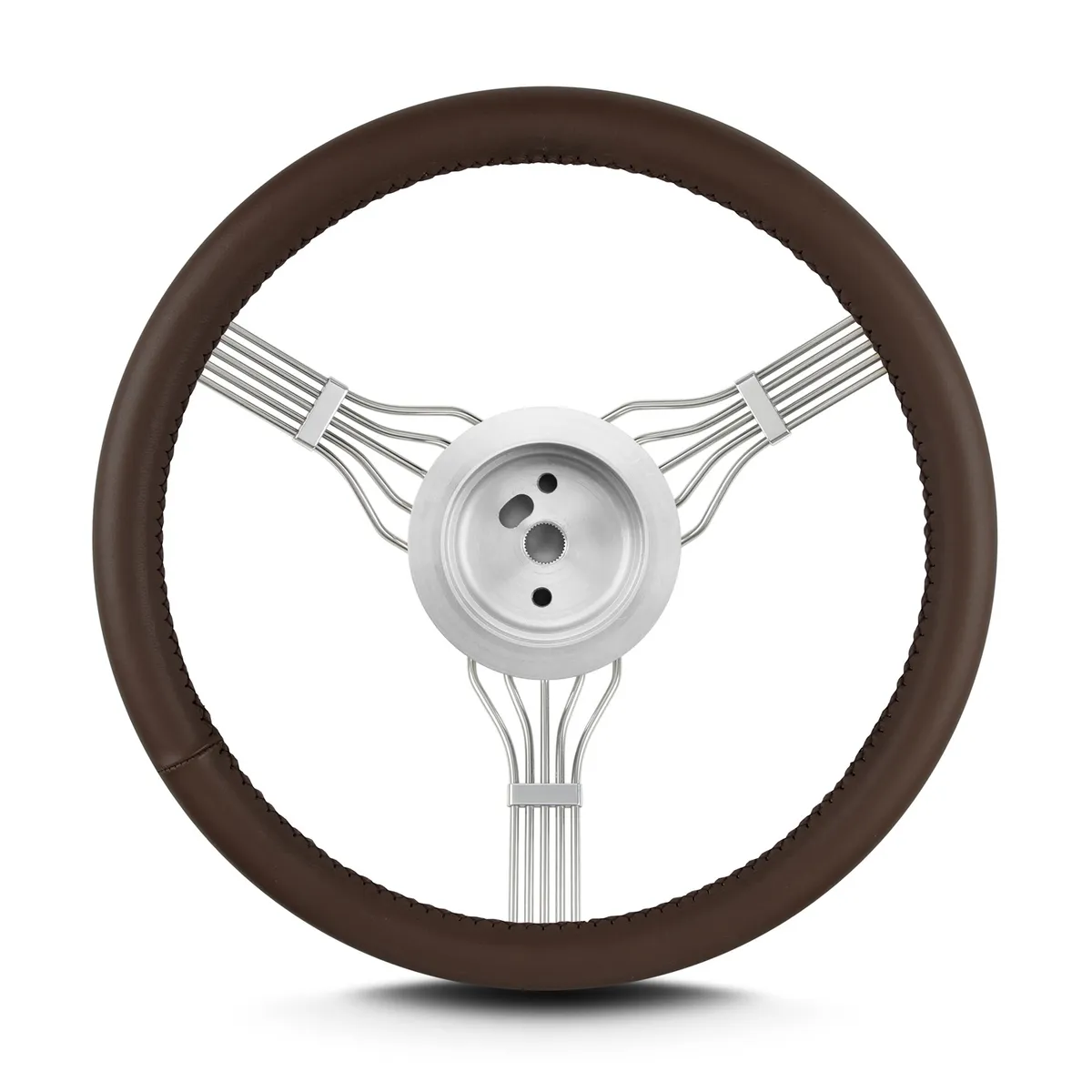 Lokar Lecarra Banjo Steering Wheel; Fits w/Flaming River Hub; Brown;