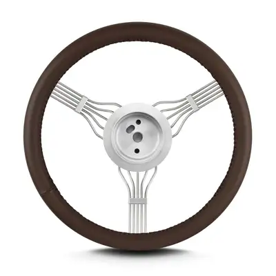 Lokar Lecarra Banjo Steering Wheel; Fits w/Flaming River Hub; Brown;