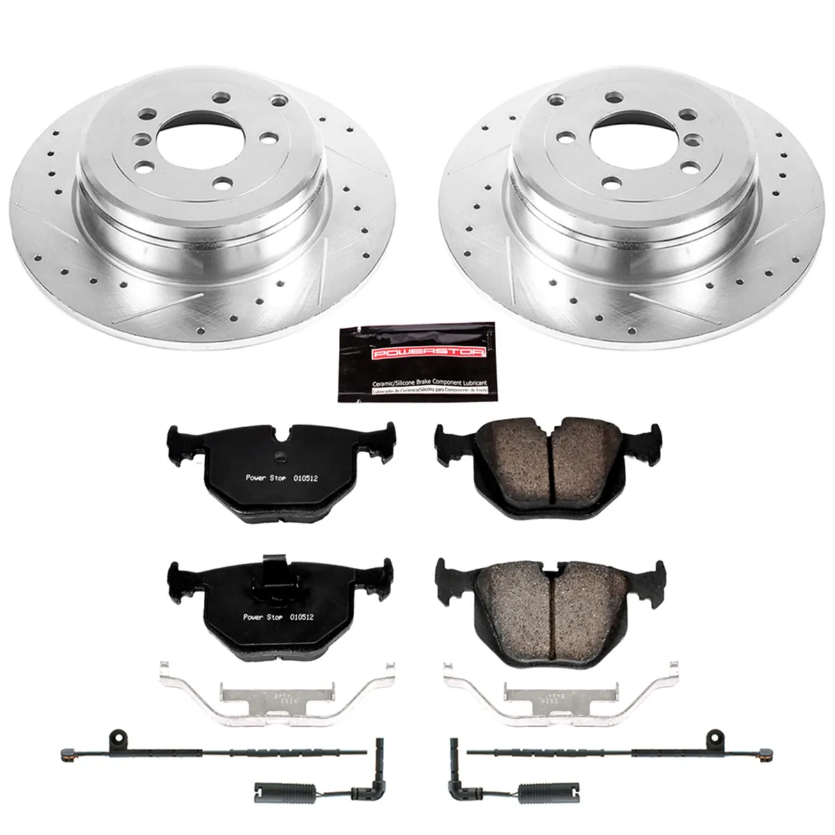Z23 Evolution Sport Upgrade Kit: Drilled/Slotted Rotors; Carbon-Fiber Ceramic Pads W/Hardware; Pad Sensors product image