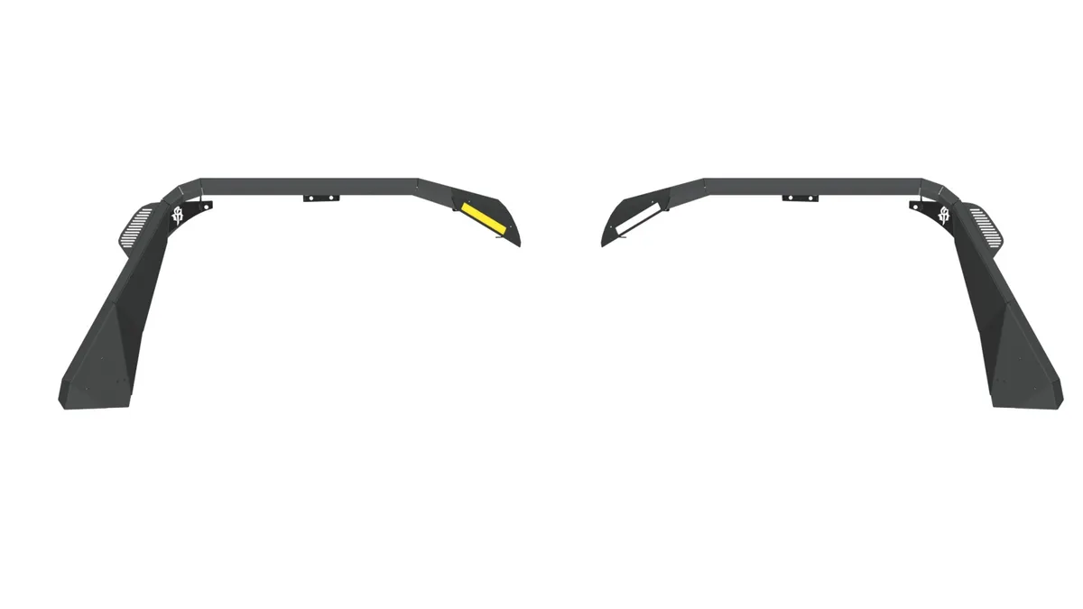 Stealth Body Armor; Front; Fender Flare; w/Switchback Led DRL; Satin Black; product image