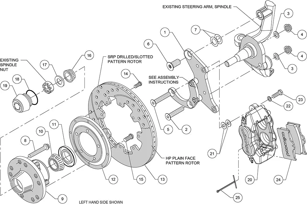 1965 - 1968 Chevrolet Forged Dynalite Big Brake Front Brake Kit (Hub) - 140-12022 product image