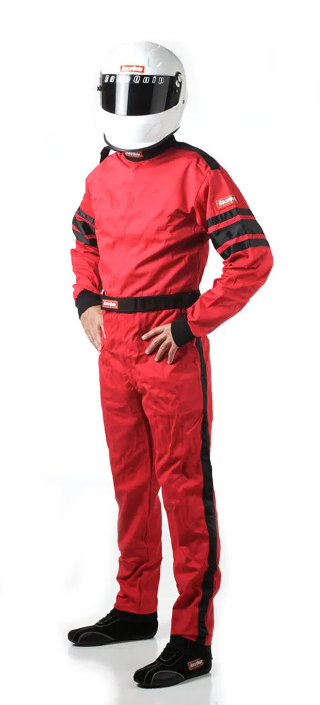 Racequip One Piece Single Layer Racing Driver Fire Suit; Sfi 3.2a/ 1 ; Red Large