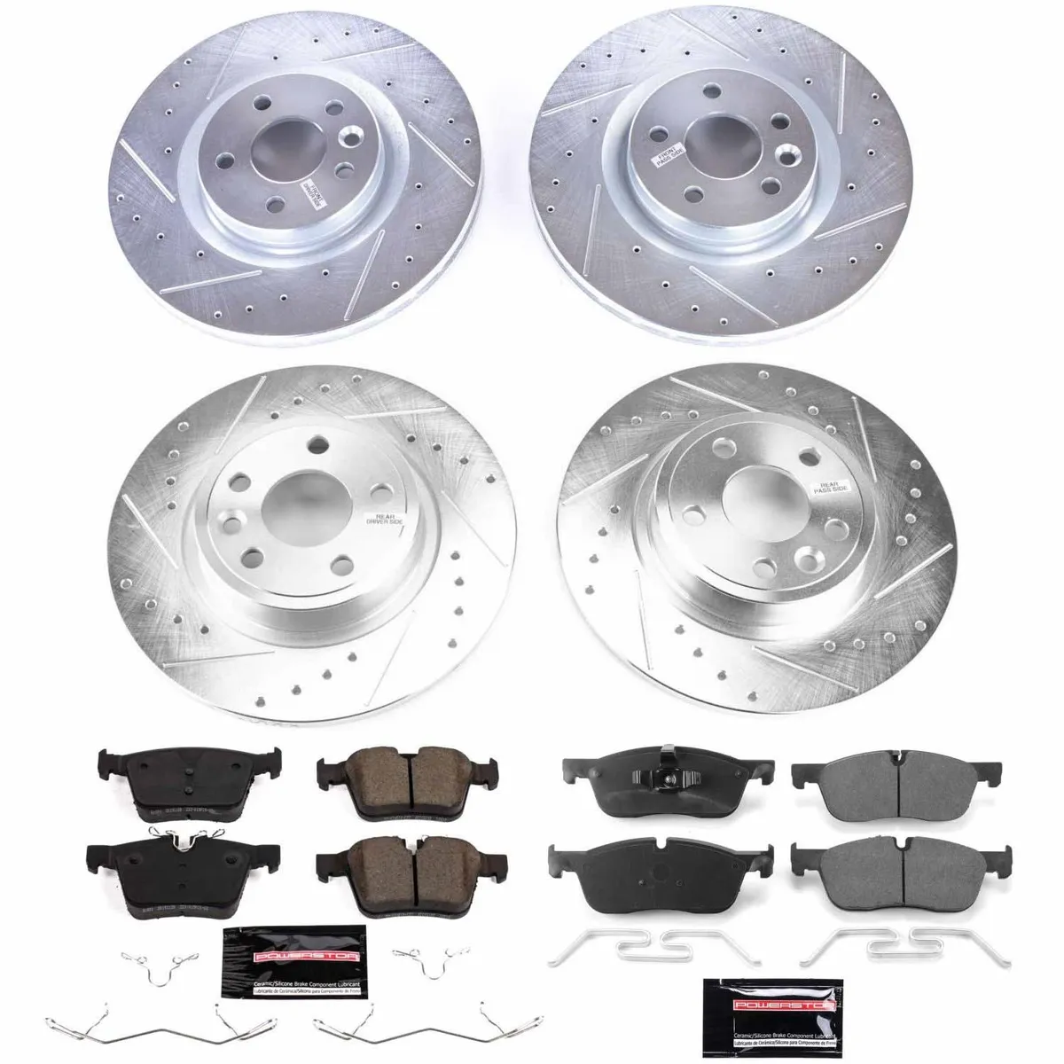Z23 Evolution Sport Upgrade Kit: Drilled/Slotted Rotors; Carbon-Fiber Ceramic Pads W/Hardware; Pad Sensors product image