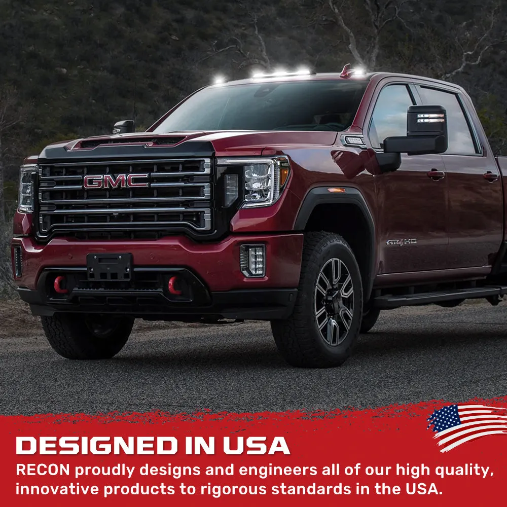 Gmc Chevy 20-23 4th Gen Body Style Heavy-Duty 3-Piece Set Amber Cab Roof Light Lens With 2-Way Forward Rear Facing Amber Ultra High-Power Leds - Includes Complete Wiring Kit For Installation on Truck That Did Not Come With OEM Installed Cab Roof product image