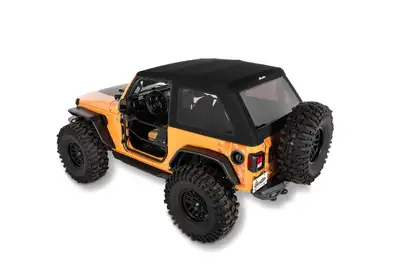 Bestop Jeep Wrangler Trektop Glide Slantback Soft Tops For Jeep 2018-Current Wrangler JL 2 Door Black Diamond Bestop