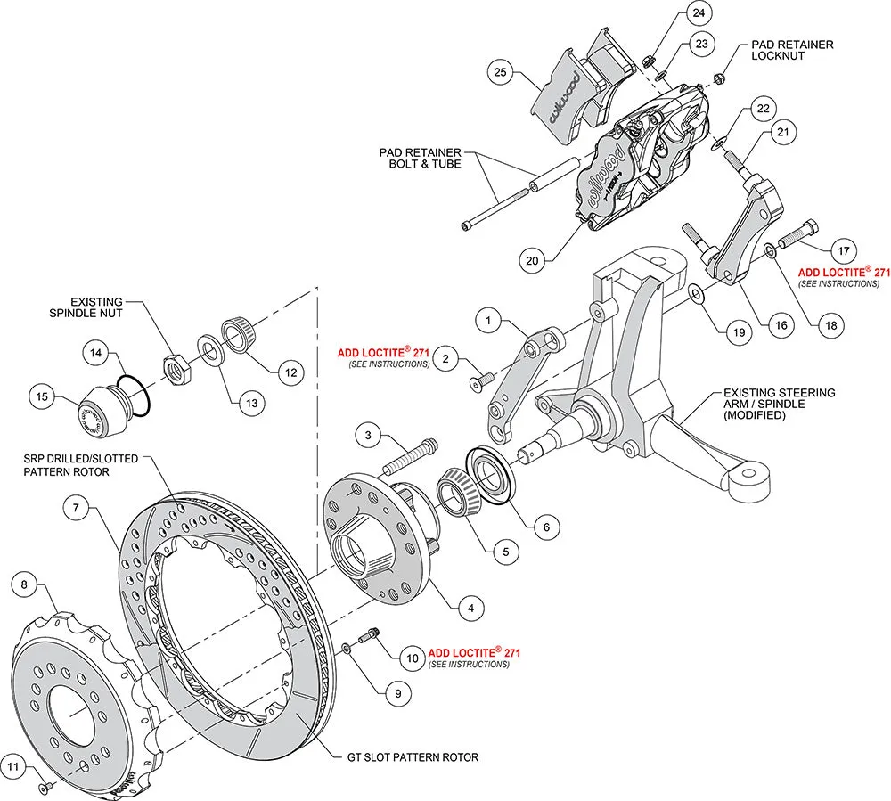 1970 - 1978 Buick, Cadillac, Chevrolet, GMC, Oldsmobile, Pontiac Forged Narrow Superlite 6R Big Brake Front Brake Kit (Hub) - 140-10485 product image