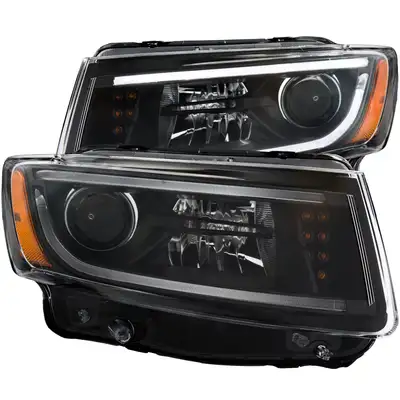 ANZO USA Jeep Grand Cherokee 14-16 Projector Headlights Plank Style Black (For Halogen Models Only)
