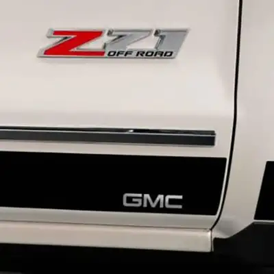 Putco 2019-2022 GMC Sierra LD - Crew Cab - 6.5ft Standard Box Trim GM Black Platinum Rocker Panels GM Official Licensed Product - Made in the USA