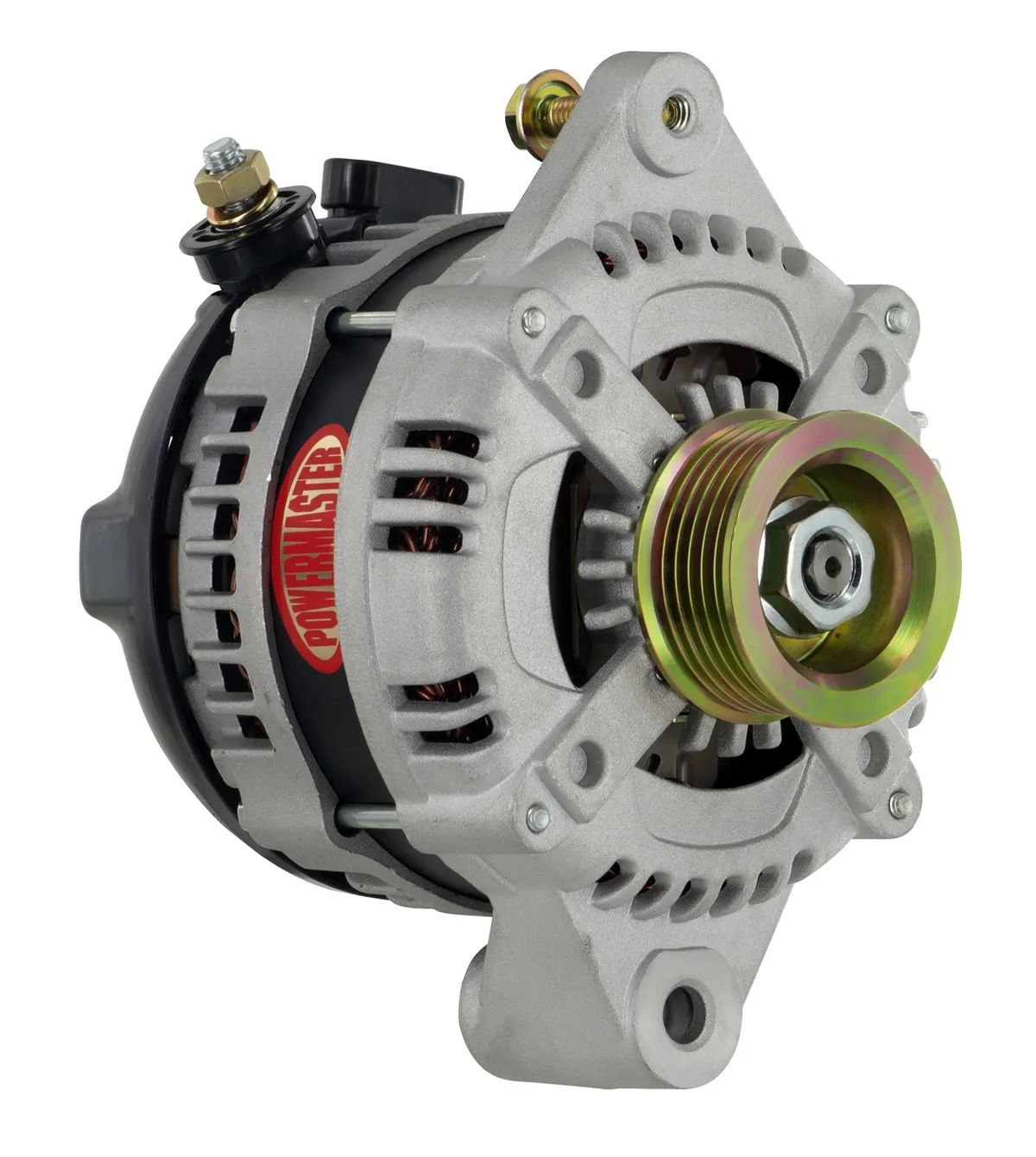 Alternator; GM; 175 Amp; 1 Wire Hair Pin Style; 6.61 In. Straight Mount; 10DN; 10si; 12si; 6Groove; CS130-175Top/145 Idle; Natural; product image
