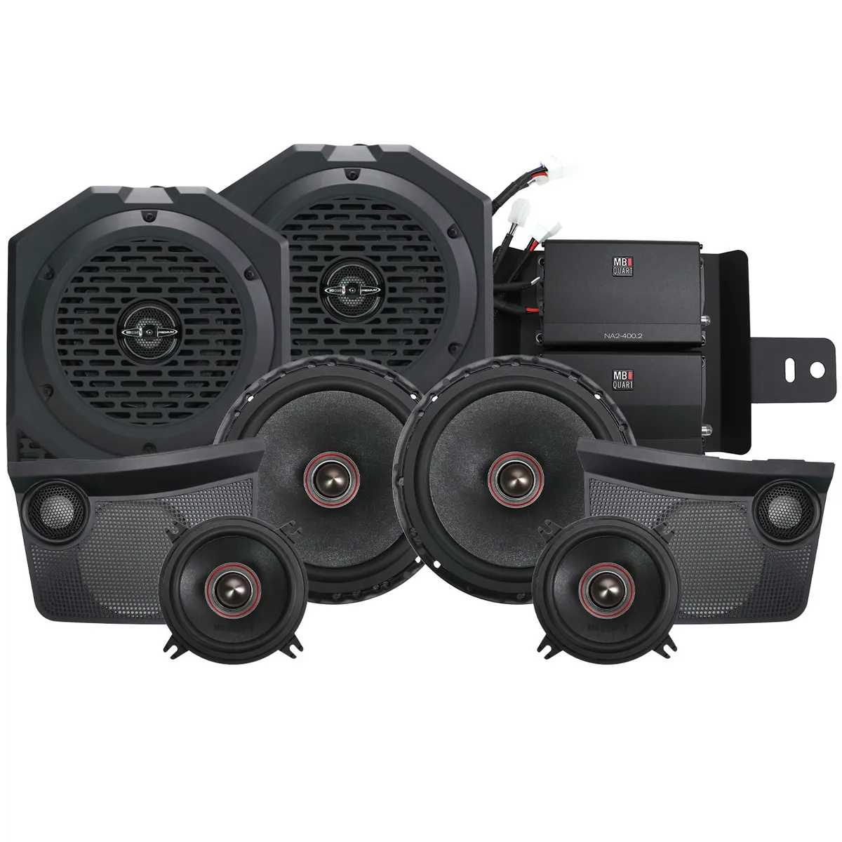 MB Quart 2124 Bronco Tuned Audio Package 800 Watt 8 Speaker Stage 6 System For Oem/Aftermarket Source Unit