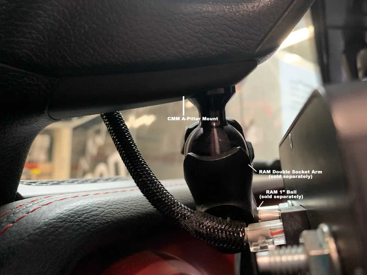 CMM A-Pillar 1 Inch Ball Mount Solution Jeep 2018-2023 Wrangler JL 2018-2023 Gladiator sPOD product image