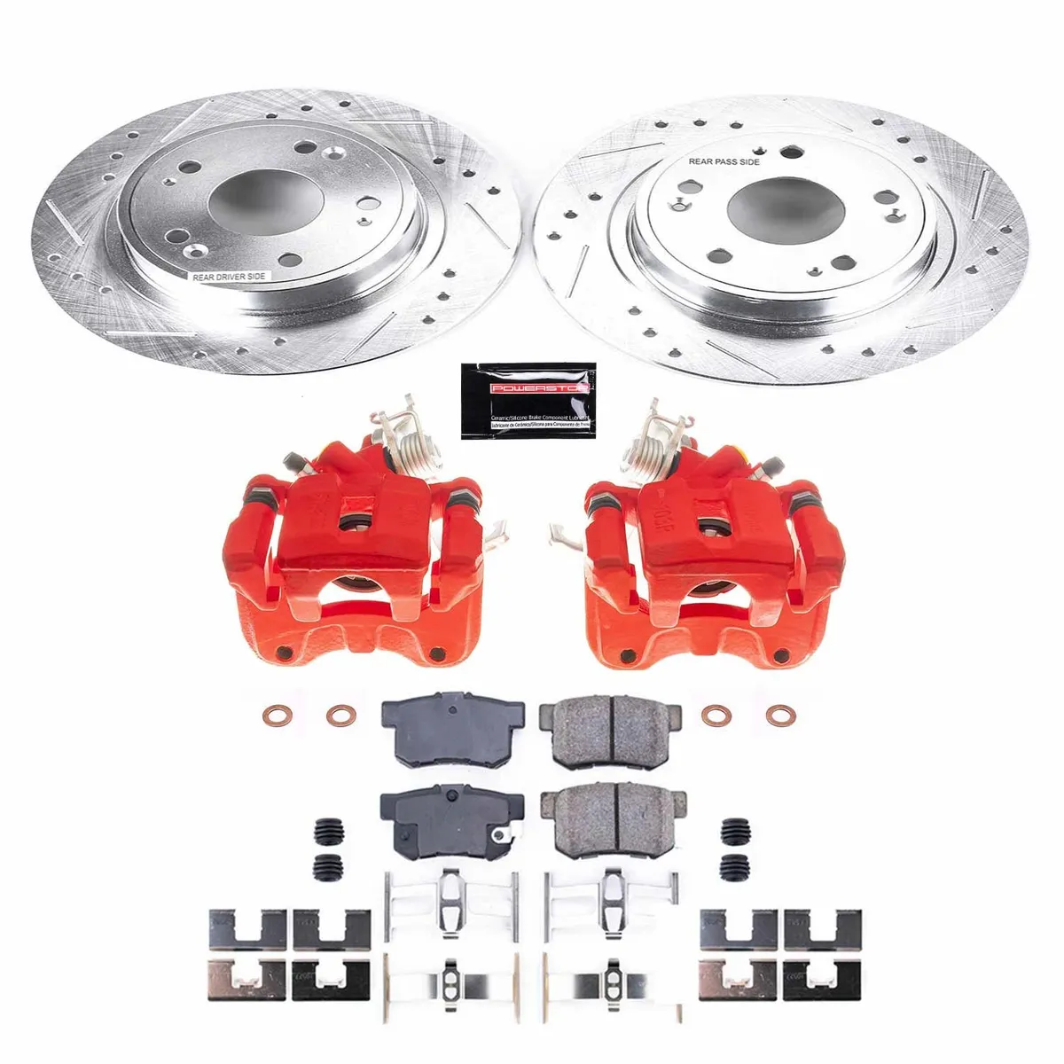 Z23 Evolution Sport Upgrade Kit: Drilled/Slotted Rotors; Carbon-Fiber Ceramic Pads; Powder Coated Calipers product image