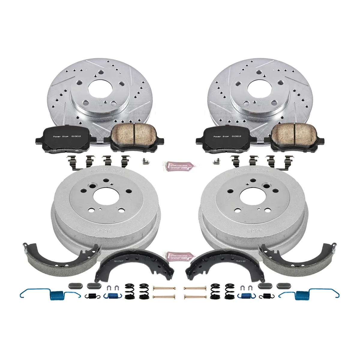 Z23 Evolution Sport Upgrade Kit: Drilled/Slotted Rotors; Carbon-Fiber Ceramic Pads W/Hardware; Coated Drums; Shoes W/Hold Down Kit product image