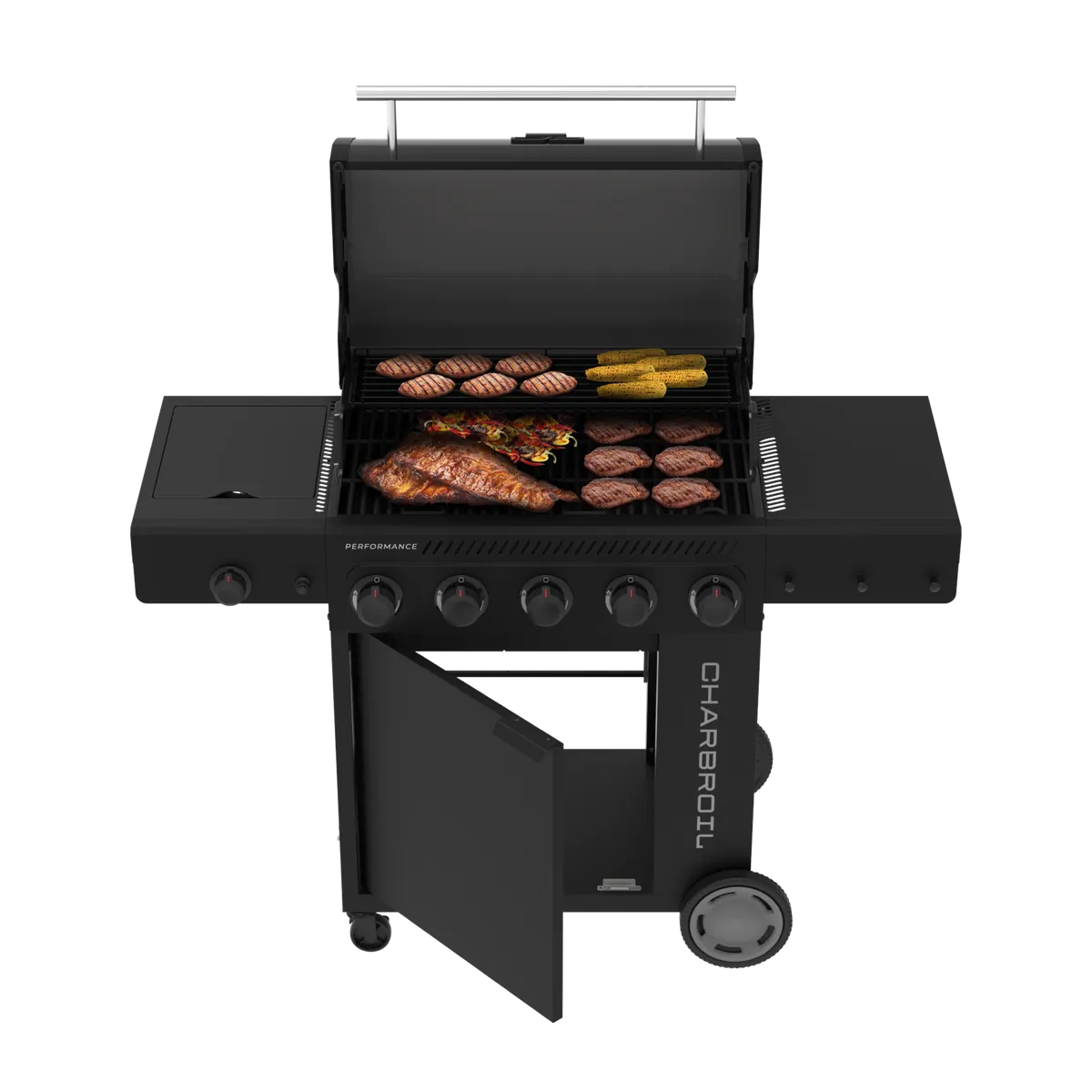 Performance Series™ FlavorMax™ 5 Burner Gas Grill Cabinet with Side Burner Blackout product image