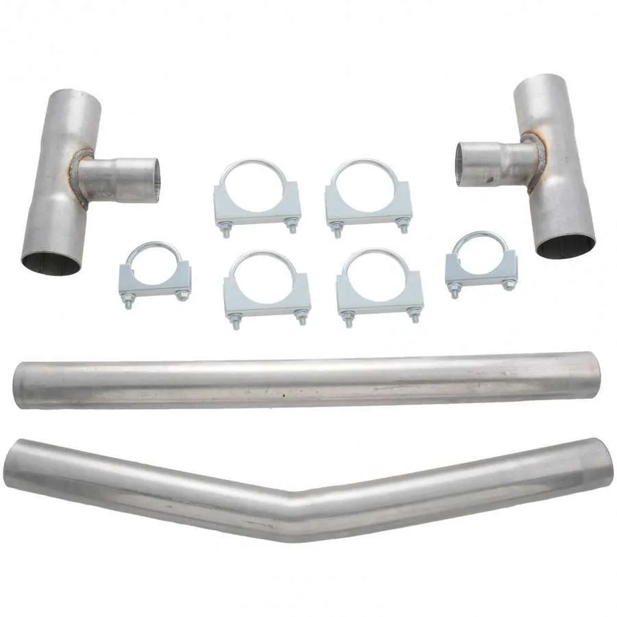 Flowmaster "Balance Pipe Kit, 2.50"" (Kit Incl. 2 T-Pipe Connectors, Balance Pipe, and Clamps), Mandrel Bent Tubing,16 Gauge Aluminized Steel: 1 Kit"