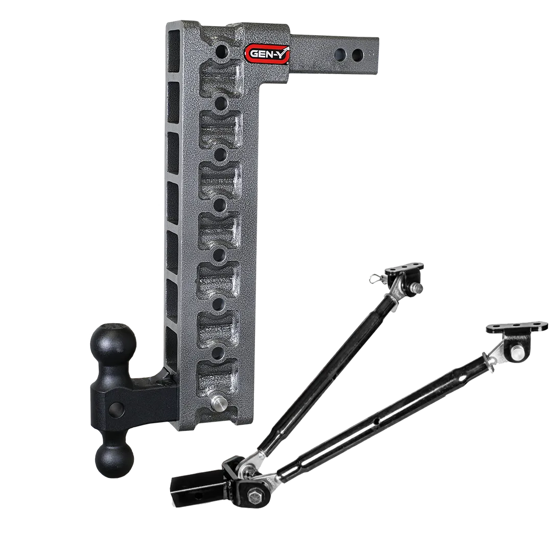 GEN-Y Hitch Mega-Duty 10in Drop Hitch w/ Dual-Ball Mount and Pintle Lock product image